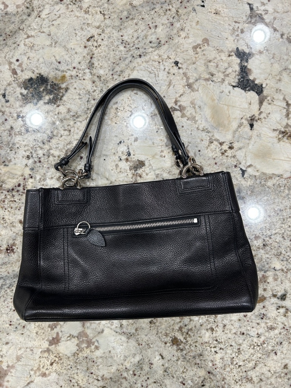 Coach Black Pebbled Leather Turnlock Shoulder Bag - Picture 5 of 6